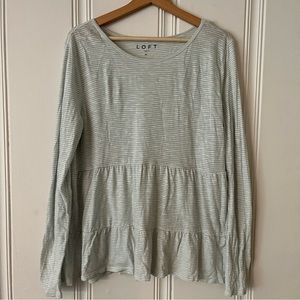 LOFT striped peplum vintage tee